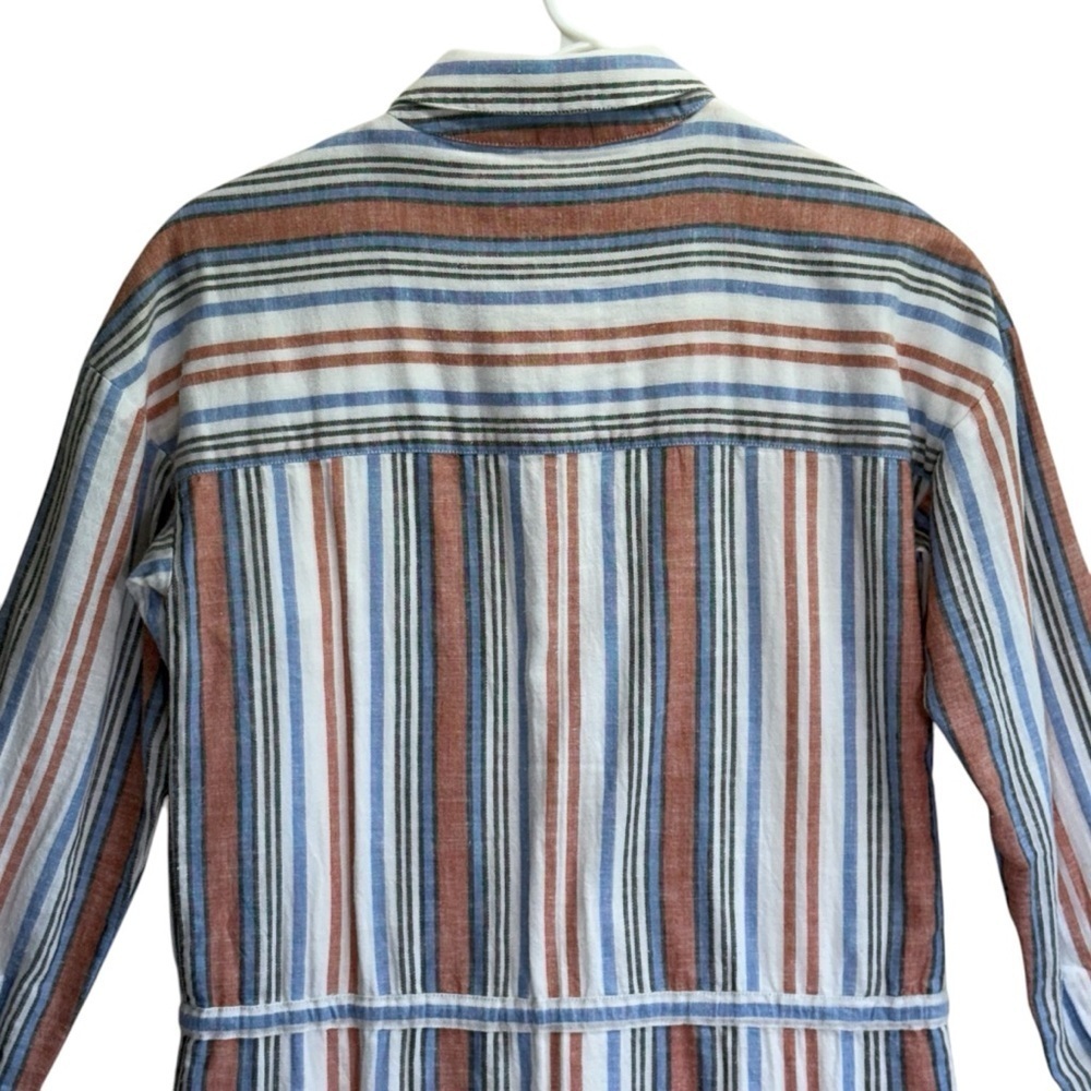 Veronica Beard Ardith Ruffled Striped Cotton Mini Shift Dress. Size XS - Picture 8 of 15